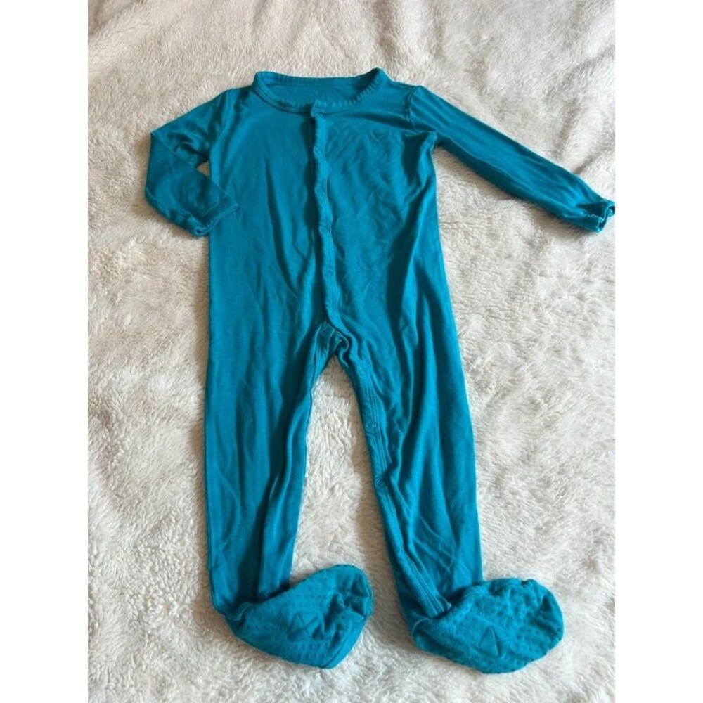Kyte Baby 6-12M Baby Snap Footie Teal Sleeper Pajamas